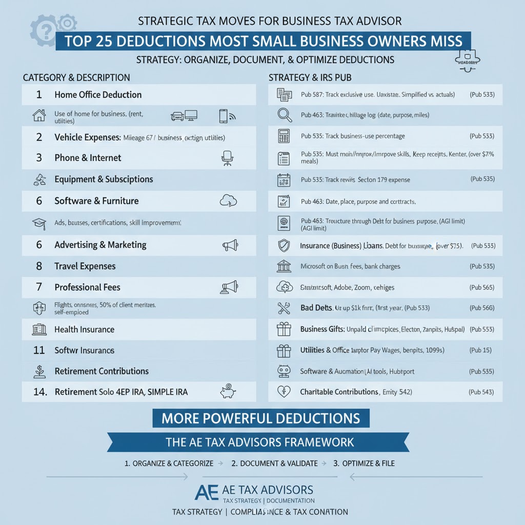 Top 25 Deductions Most Small Business Owners Miss