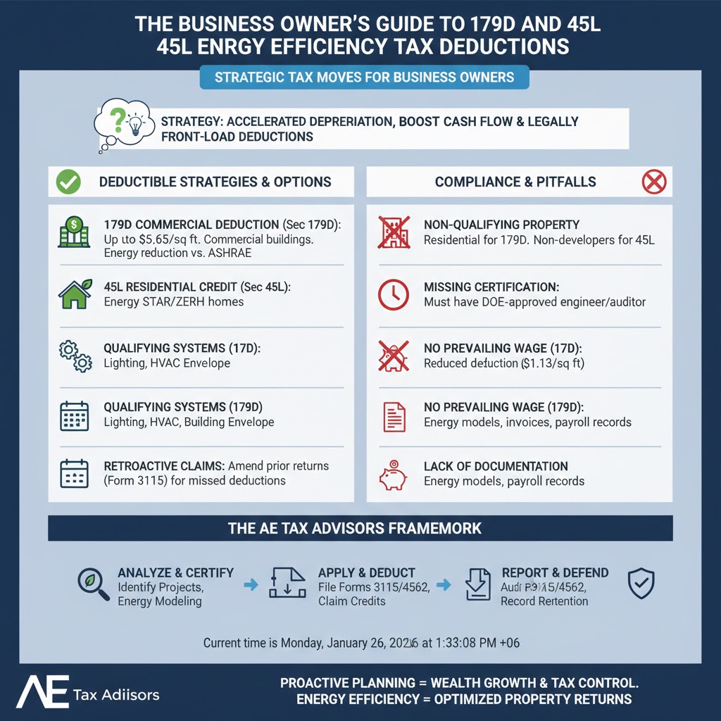 The Business Owner’s Guide to 179D and 45L Energy Efficiency Tax Deductions.