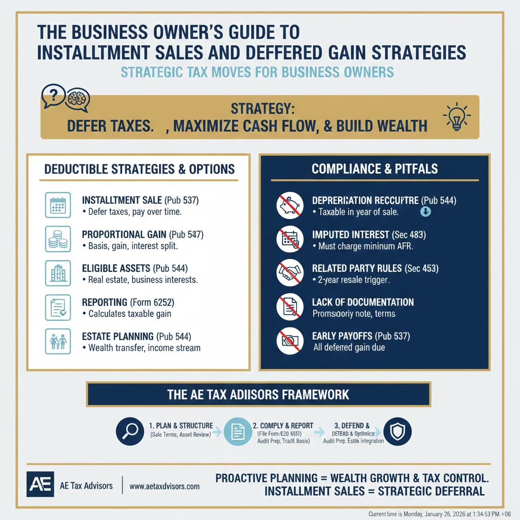The Business Owner’s Guide to Installment Sales and Deferred Gain Strategies.