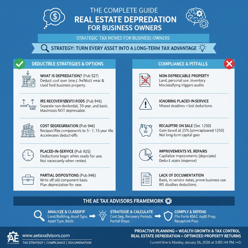 The Complete Guide to Real Estate Depreciation for Business Owners.