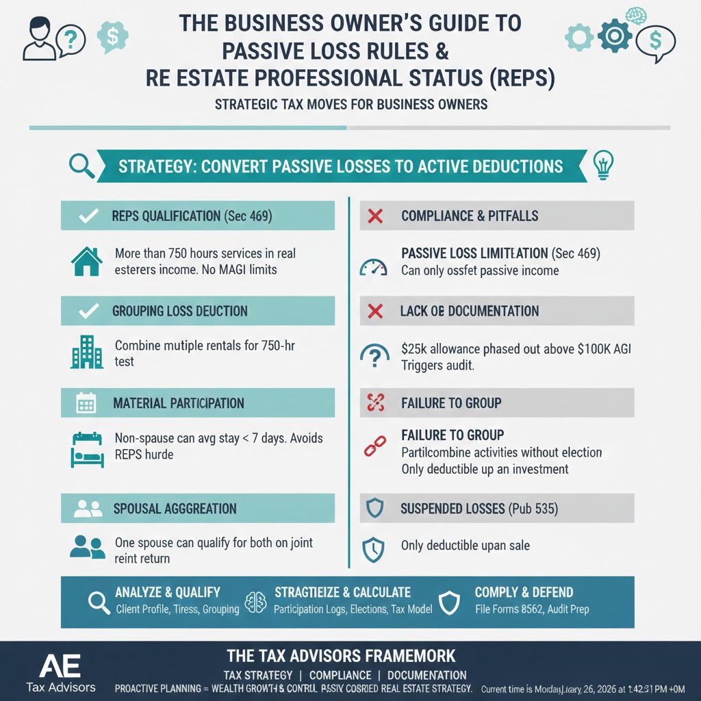 The Business Owner’s Guide to Passive Loss Rules and Real Estate Professional Status.