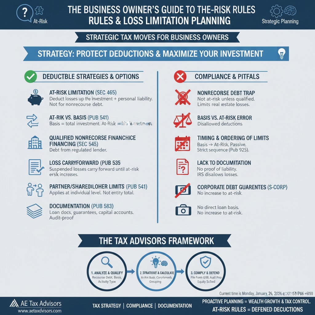 The Business Owner’s Guide to the At-Risk Rules and Loss Limitation Planning.