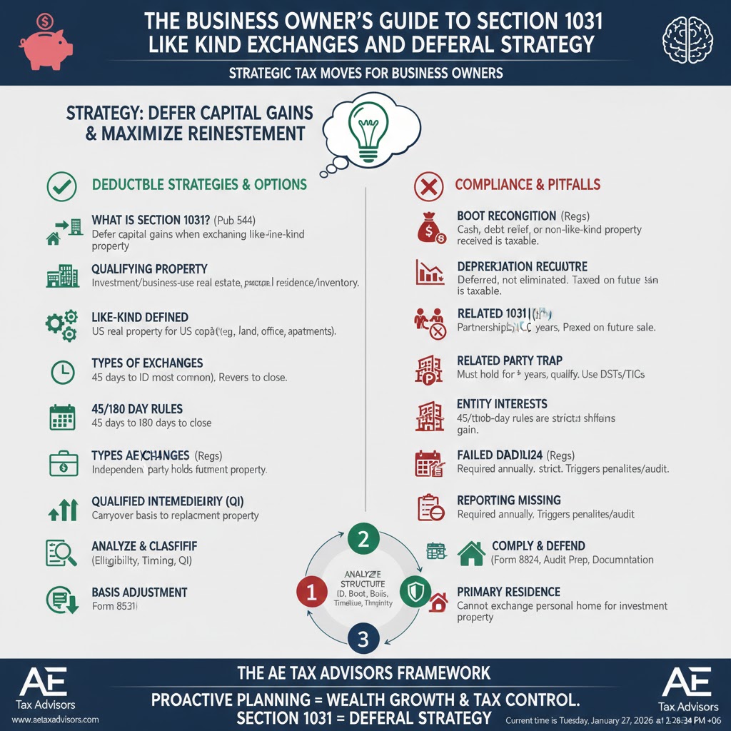 The Business Owner’s Guide to Section 1031 Like-Kind Exchanges and Deferral Strategy.