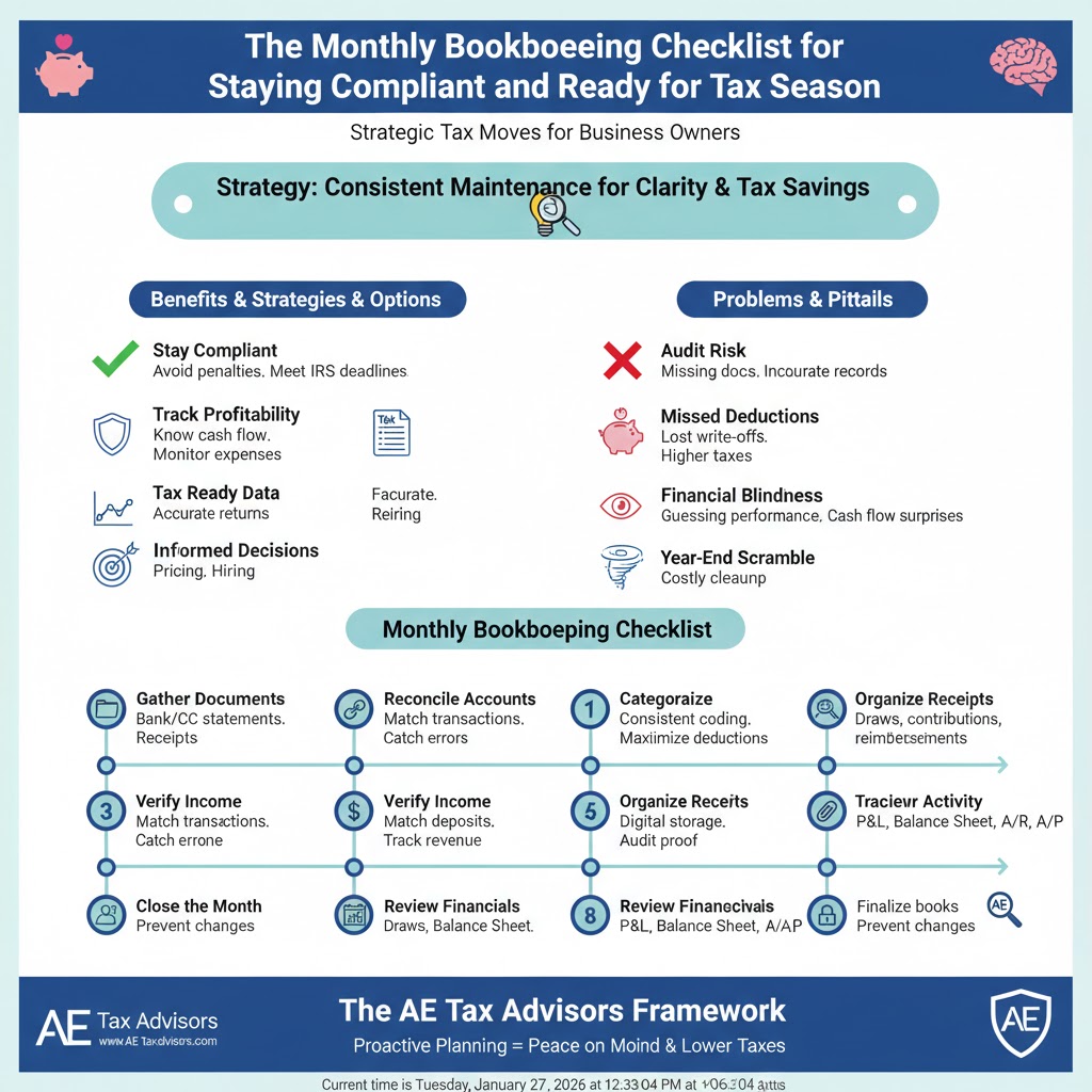 real estate bookkeeping - Monthly Bookkeeping Checklist for Staying Compliant and Ready for Tax Season