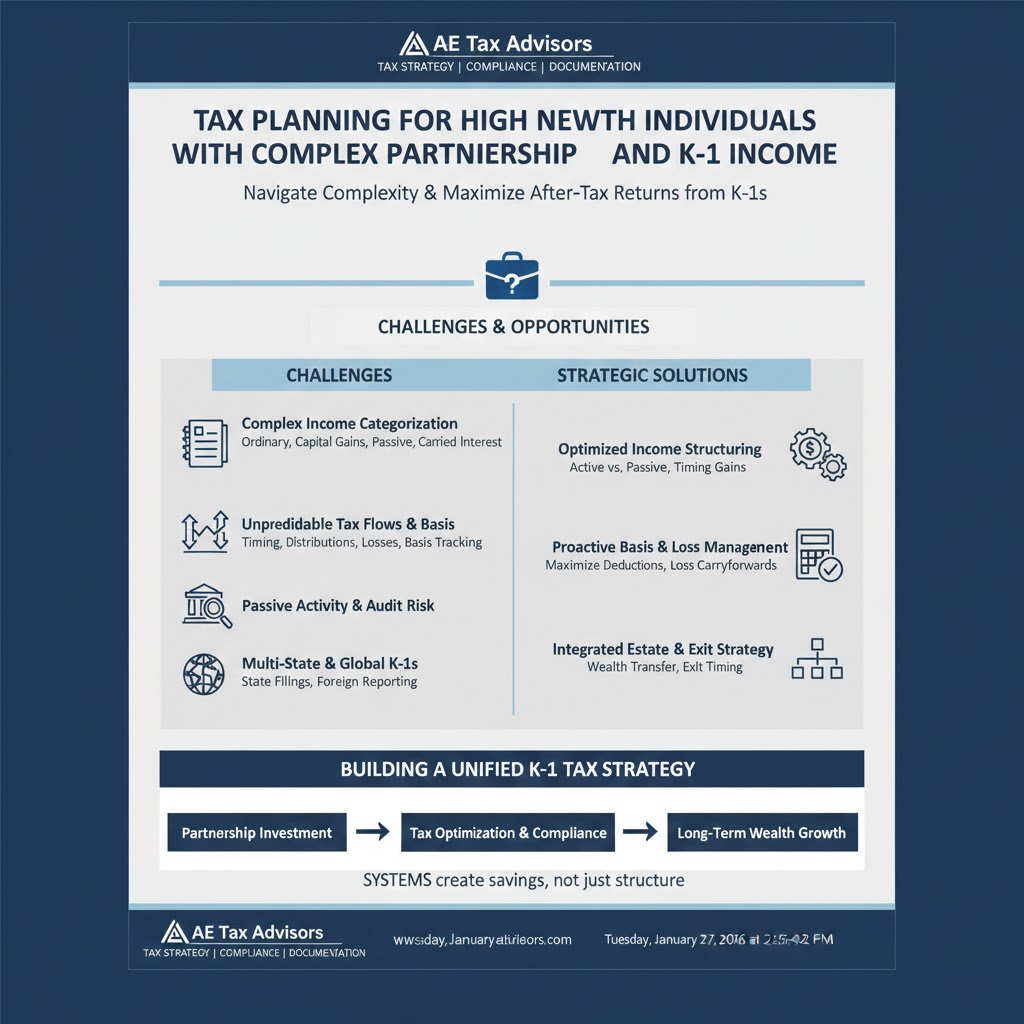 Tax Planning for High Net Worth Individuals With Complex Partnership and K1 Income