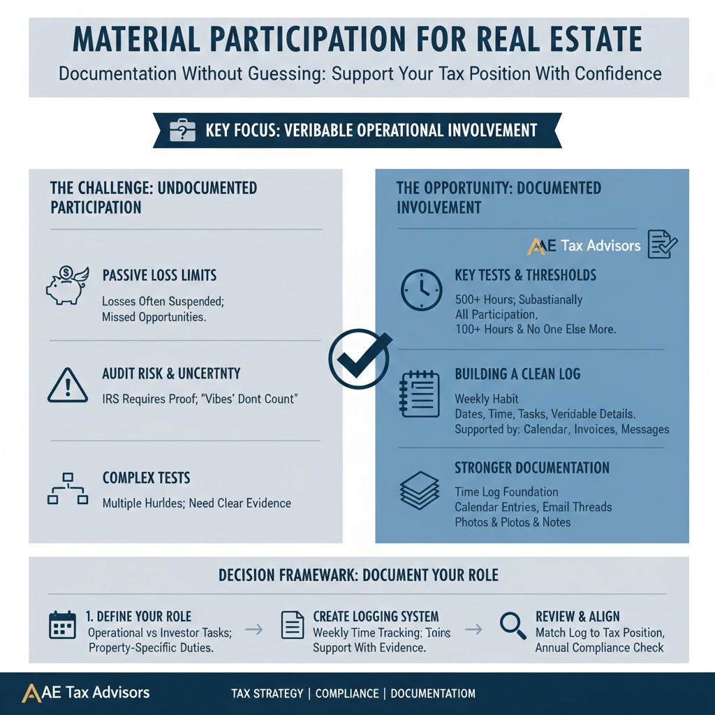 Material Participation for Real Estate: How To Document It Without Guessing