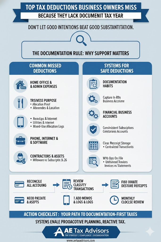 Top Tax Deductions Business Owners Miss (Because They Lack Documentation)