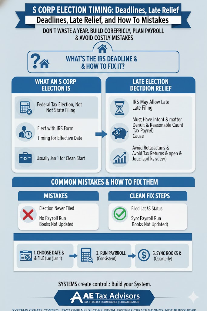 S-Corp tax strategy - S Corp Election Timing: Deadlines, Late Relief, and How To Fix Mistakes