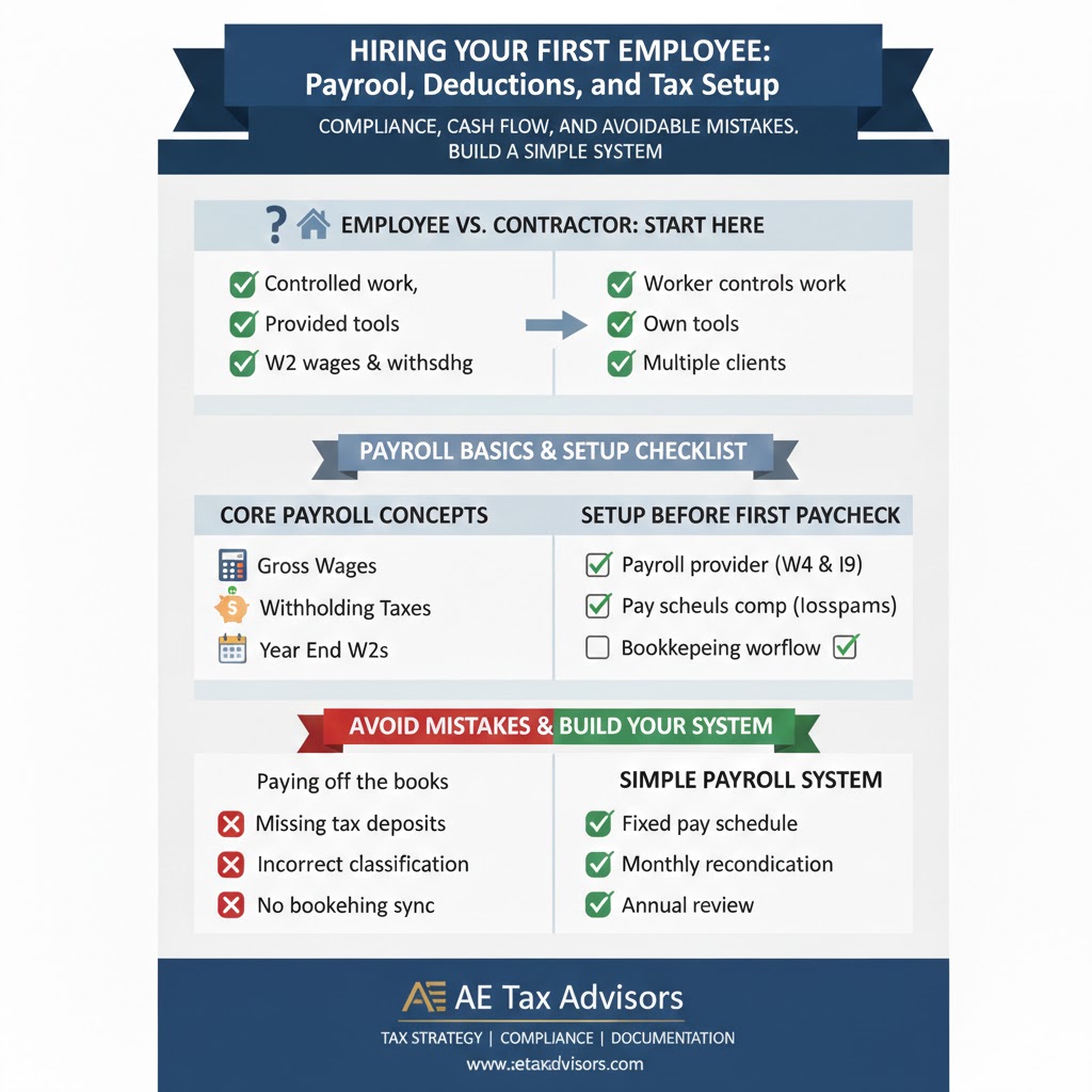 Hiring Your First Employee: Payroll, Deductions, and Tax Setup
