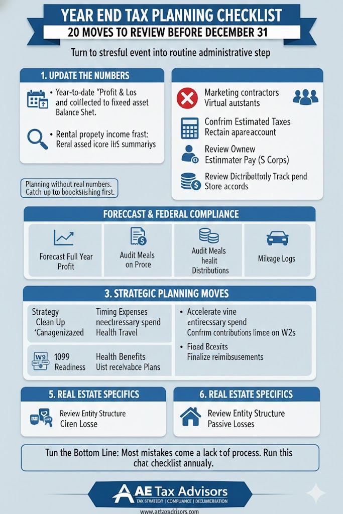 Year End Tax Planning Checklist: 20 Moves To Review Before December 31