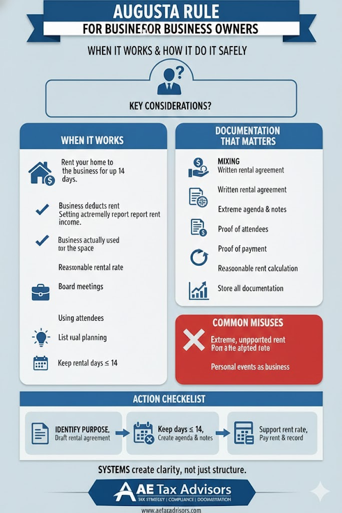 Augusta Rule for Business Owners: When It Works and How To Do It Safely