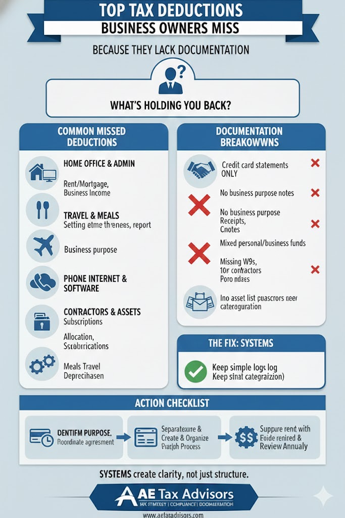 Top Tax Deductions Business Owners Miss (Because They Lack Documentation)