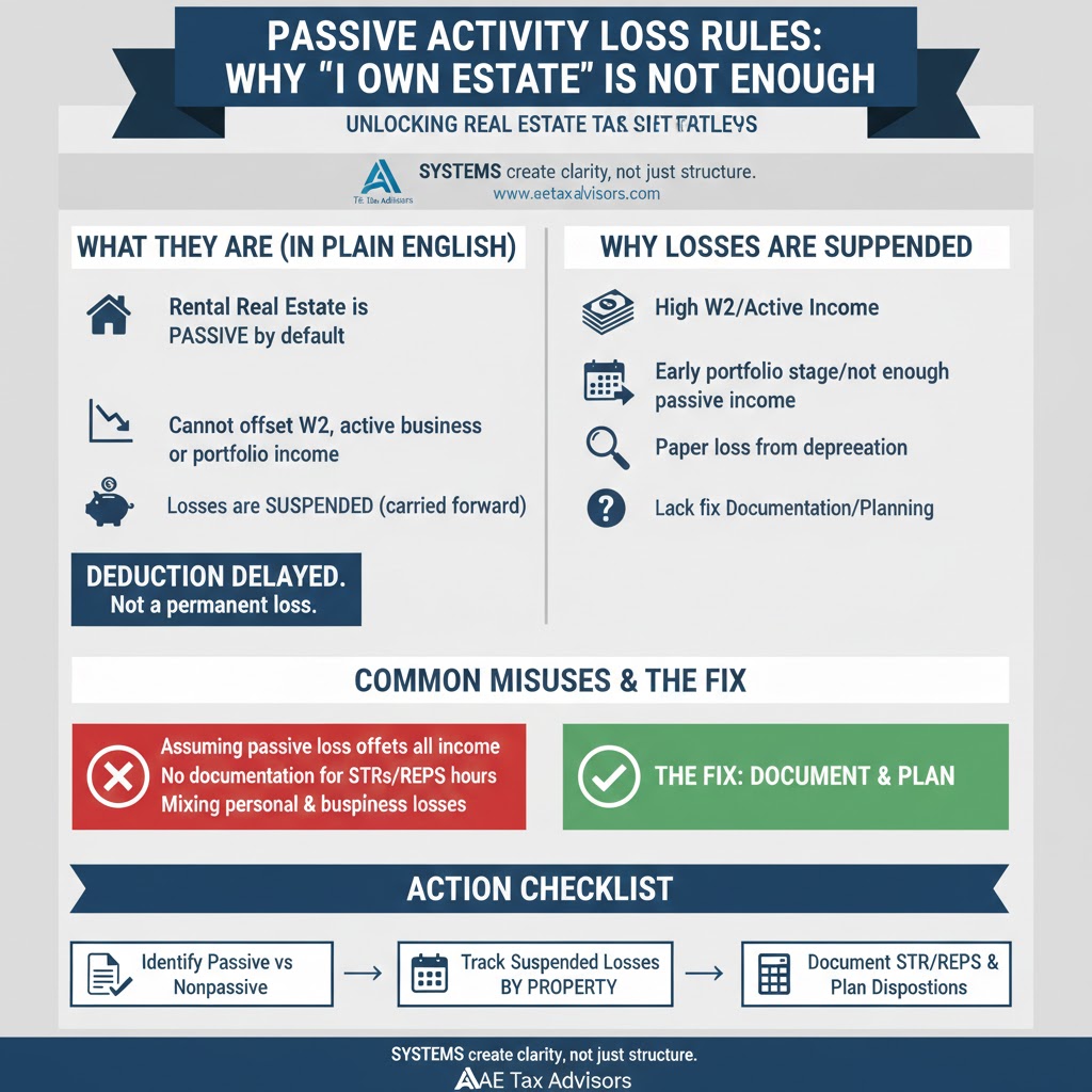 Passive Activity Loss Rules: Why “I Own Real Estate” Is Not Enough