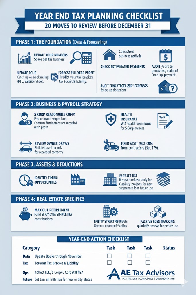 Year End Tax Planning Checklist: 20 Moves To Review Before December 31
